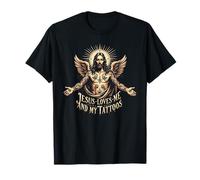 Jesus Loves My Ink Tattoo Faith Abbigliamento estetico Maglietta