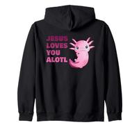 Jesus Loves You Alotl - Axolotl Christian Faith Adult & Kids Felpa con Cappuccio