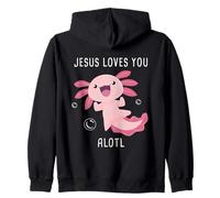 Jesus Loves You Alotl - Axolotl Christian Faith Adult & Kids Felpa con Cappuccio