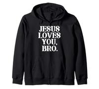Jesus Loves You Bro Christian Believer Faith God Religious Felpa con Cappuccio