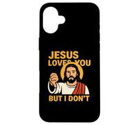 Jesus Loves You But I Don’t Funny Sarcastic Christian Humor Custodia per iPhone 16 Plus