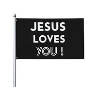 Jesus Loves You Flag 3x5 Ft Un lato Outdoor Farmhouse Yard Sign Bandiera decorativa da giardino con occhielli in ottone
