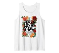 Jesus Loves You John 13 34 Versetto Bibbia Floreale Canotta