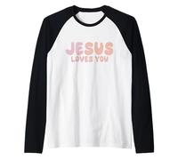 Jesus Loves You Maglia con Maniche Raglan