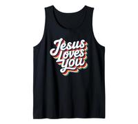 Jesus Loves You Retro Vintage Christian Men Women Kids Canotta
