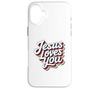 Jesus Loves You Retro Vintage Christian Men Women Kids Custodia per iPhone 16 Plus