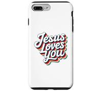 Jesus Loves You Retro Vintage Christian Men Women Kids Custodia per iPhone 7 Plus/8 Plus