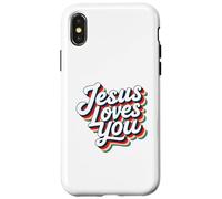 Jesus Loves You Retro Vintage Christian Men Women Kids Custodia per iPhone X/XS