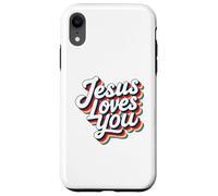Jesus Loves You Retro Vintage Christian Men Women Kids Custodia per iPhone XR