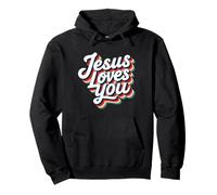 Jesus Loves You Retro Vintage Christian Men Women Kids Felpa con Cappuccio