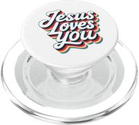 Jesus Loves You Retro Vintage Christian Men Women Kids PopSockets PopGrip per MagSafe