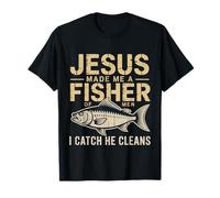 Jesus Made Me A Fisher of Men I Catch He Cleans |- Maglietta