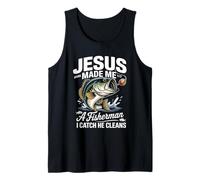 Jesus Made Me a Fisherman I Catch He Cleans Christian Bible Canotta