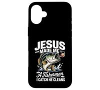 Jesus Made Me a Fisherman I Catch He Cleans Christian Bible Custodia per iPhone 16 Plus