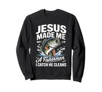 Jesus Made Me a Fisherman I Catch He Cleans Christian Bible Felpa