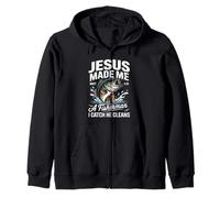 Jesus Made Me a Fisherman I Catch He Cleans Christian Bible Felpa con Cappuccio