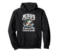 Jesus Made Me a Fisherman I Catch He Cleans Christian Bible Felpa con Cappuccio
