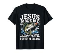 Jesus Made Me a Fisherman I Catch He Cleans Christian Bible Maglietta
