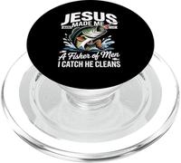 Jesus Made Me a Fisherman I Catch He Cleans Christian Bible PopSockets PopGrip per MagSafe