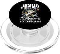 Jesus Made Me a Fisherman I Catch He Cleans Christian Bible PopSockets PopGrip per MagSafe