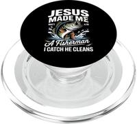 Jesus Made Me a Fisherman I Catch He Cleans Christian Bible PopSockets PopGrip per MagSafe