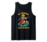 Jesus My Lifeguard Cammina sull'acqua Divertimento Uomo Fede Cristiana Canotta