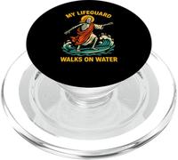 Jesus My Lifeguard cammina sull'acqua Divertimento Uomo Fede cristiana PopSockets PopGrip per MagSafe