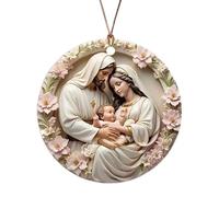 Jesus Nativity Ornament - acrylic | Naťivity Scene Ceramic Ornaмent | Christian Nativițy Ornaments for Women, Men, Family, Friends, Neighbors, Coworkers