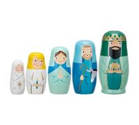 Jesus Nesting Dolls - Set impilabile in legno, statuette a cinque strati, giocattolo da collezione con decorazione dipinta a mano di Gesù, compleanno, festa di Natale