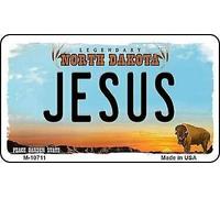 Jesus North Dakota State License Plate Targa targa 6x12 pollici