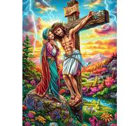 Jesus on The Cross in A Flower Field Puzzle 1000 Pezzi Per Lui Amici E Colleghi Science Fiction Magical Dream Rompicapo Sfida Impossibile Giochi Da Tavolo Serate in Gruppo Regalo Natale 2025 1000 PCS