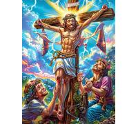 Jesus on The Cross in A Magical Sky Puzzle 300 Pezzi Collezione Multicolore Premium Science Fiction Magical Dream Paesaggi Classici Per Amanti Del Puzzle Regalo Natale E Festa Aziendale Per Colleghi