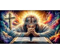 Jesus-on-the-cross Jigsaw Puzzle Impossible 1000 Pezzi Decorazione per la casa. Rilassamento e Intelletto per Adulti e Bambini da 12 AnniJesus-on-the-cross75x50cm/1000pcs