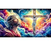 Jesus-on-the-cross Jigsaw Puzzle Impossible 1000Pcs Decorazione per la casa. Giochi di Rilassamento e Intelletto per Adulti e Bambini da 12 AnniJesus-on-the-cross38x52cm/1000pcs