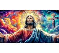 Jesus-on-the-cross Jigsaw Puzzle Impossible 1000Pcs Decorazione per la casa. Rilassamento e Intelletto per adulti e ragazzi da 14 anniJesus-on-the-cross38x52cm/1000pcs