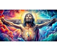 Jesus-on-the-cross Jigsaw Puzzle Impossible 1000Pcs Decorazione per la casa. Rilassamento e Intelletto per adulti e ragazzi da 14 anniJesus-on-the-cross75x50cm/1000pcs