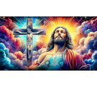 Jesus-on-the-cross Jigsaw Puzzle Impossible 1000Pcs Decorazione per la casa. Rilassamento e Intelletto per adulti e ragazzi da 14 anniJesus-on-the-cross75x50cm/1000pcs