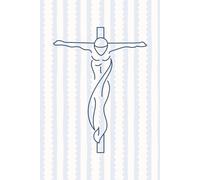 Jesus on the Cross - Lined Notebook: 6x9, 150 Pages, Christian Pastel Blue Journal with Minimalist Line Art Design for Prayer, Reflection, and Faith