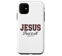 Jesus Paid It All Boho Floral Roses Christian Bibbia Verse Custodia per iPhone 11