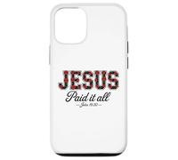 Jesus Paid It All Boho Floral Roses Christian Bibbia Verse Custodia per iPhone 12/12 Pro