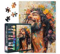Jesus Puzzle per Adulti 1000 Pezzi, Gesù Cristo Ritratto Salvatore Viso Giochi Puzzle Colorato Religioso 1000 Pezzi Puzzle con Immagini Nascoste Sfida Attività Famiglia 27.5"x19.6"