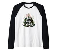 Jesus Reason - Maglietta Natalizia con Immagine di Albero di Natale Cristiano Maglia con Maniche Raglan