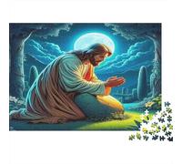 Jesus - Religion Adult Jigsaw Puzzle Jesus Prays at Night Educational Game Decompression for Adults Teens & Home Decor 52x38cm 1000pcs