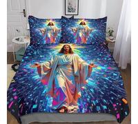 Jesus - Religion Artístico Juego Completo De Ropa De Cama En Poliéster, Diseño Elegante Y Duradero, Perfecto Para Habitación De Invitados O Hotel King（220x240cm）