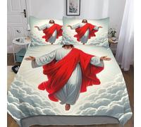 Jesus - Religion Elegante Funda De Edredón Y Juego Completo De Ropa De Cama En Poliéster Suave, Transpirable Y Duradero Para Dormitorio O Hotel King（220x240cm）