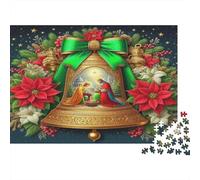 Jesus - Religion Jigsaw Puzzle Impossible 1000 Pezzi Christmas Bell with Nativity Decorazione Per La Casa. Giochi Rilassamento E Intelligence Per Adulti E Ragazzi Da 14 Anni 38x26cm/1000pcs