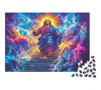 Jesus - Religion Puzzle Impossible 1000Pcs Jesus Walking on Clouds Decorazione Per La Casa. Rilassamento E Intelligence Per Adulti E Ragazzi Da 14 Anni 38x26cm/1000pcs