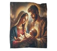 Jesus - ReligionCoperta A Getto 3D in Flanella Leggera SacredDecorazione Della Camera Da Letto Per Bambini E Adulti, Morbida, Accogliente, Peluche, Adatta A Tutte Le Stagioni40x50inch(100x130cm)