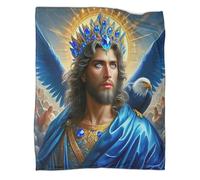 Jesus - ReligionCoperta A Getto 3D in Flanella Leggera SacredDecorazione Della Camera Da Letto Per Bambini, Ragazzi, Ragazze, Coperta Super Morbida, Adatta A Tutte Le Stagioni50x60inch(127x152cm)