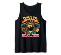 Jesus Revolution Christian Faith Retro Groovy Hippie Flower Canotta
